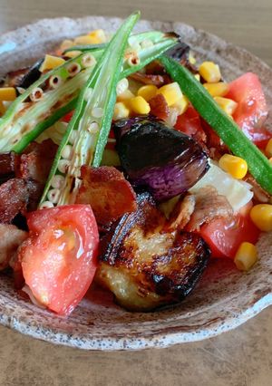 焼きナスと焼きオクラのサラダ-レシピのメイン写真