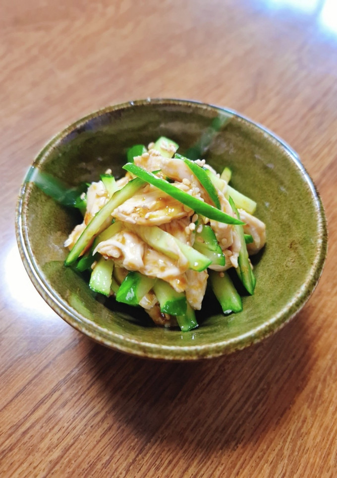 きゅうりと蒸し鶏の海苔わさび和え-レシピのメイン写真