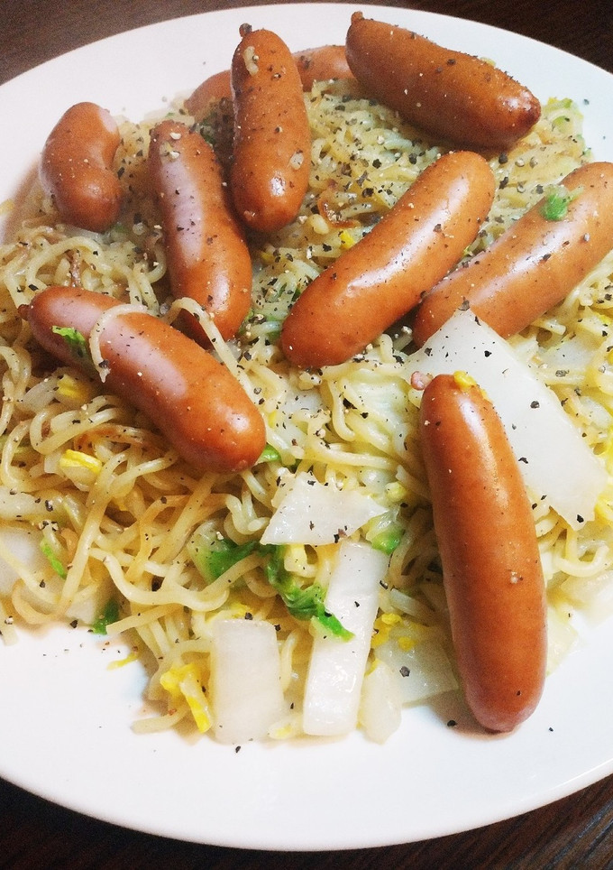 白菜とシャウエッセンの白だし焼きそば-レシピのメイン写真