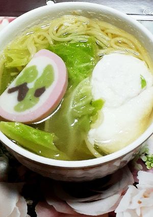 おせちの余りの蒲鉾と糖質0麺調節ス－プ麺-レシピのメイン写真