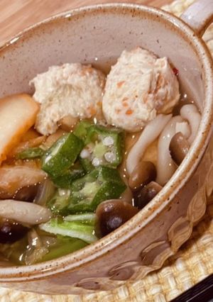 蓮根とにんじんの鶏団子スープ-レシピのメイン写真