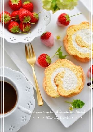 ビスキュイロールケーキ-レシピのメイン写真