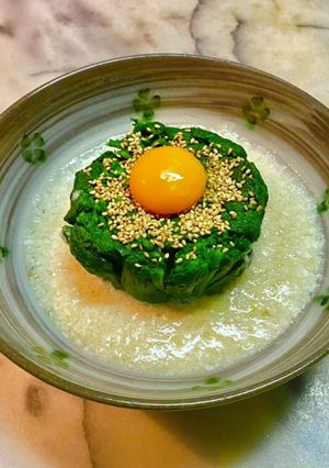 2981ほうれん草の白身出汁餡黄身のせ-レシピのメイン写真