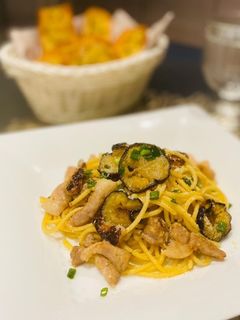 茄子と豚バラ柚子胡椒醤油パスタ-レシピのメイン写真