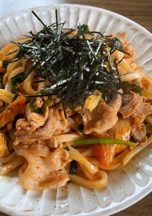 豚キムチーズ焼きうどん-レシピのメイン写真