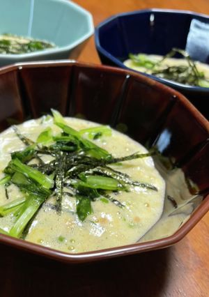 ふわとろ歯応え★納豆長芋京菜で卵黄和え-レシピのメイン写真