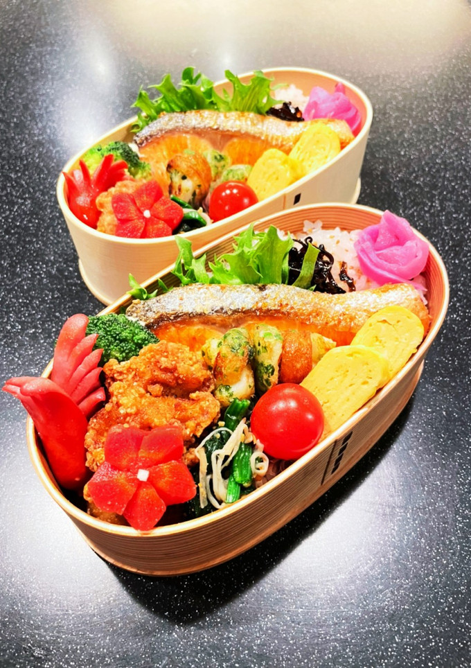 高校生弁当　鮭と唐揚げ弁当-レシピのメイン写真