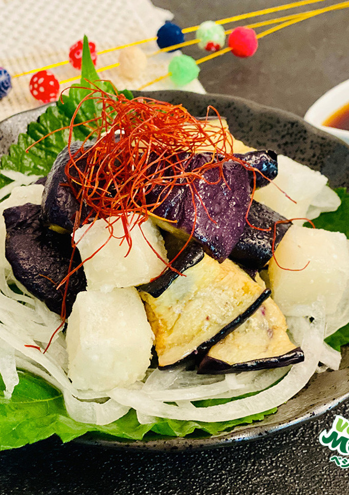 【ちょい足し】お餅と揚げなすのサラダ-レシピのメイン写真