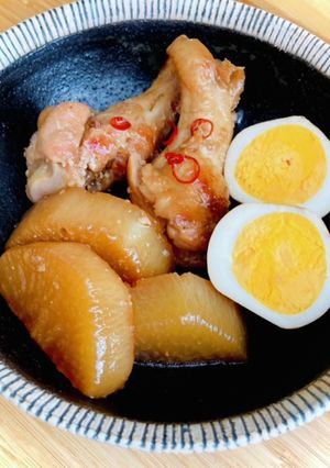 時短！味しみ大根と手羽元の甘辛煮-レシピのメイン写真