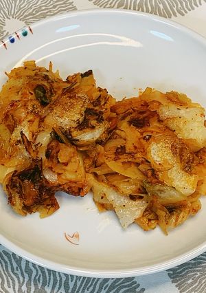 材料3つ!キムチれんこん焼き餅-レシピのメイン写真
