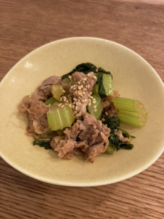 セロリと豚肉の金平-レシピのメイン写真