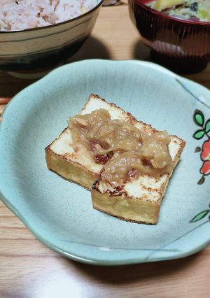 厚揚げのザクザクハチミツ味噌乗せ-レシピのメイン写真