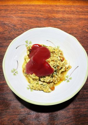 カレーそぼろとあおさスクランブルエッグ-レシピのメイン写真