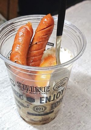 カフェ風サラスパ（ウインナー目玉焼き）-レシピのメイン写真