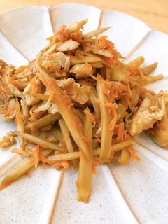 豚肉とごぼうの豆板醤炒め-レシピのメイン写真