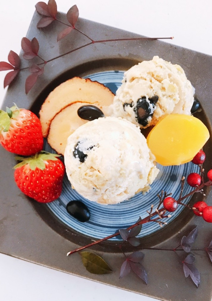 おせちリメイク☆黒豆きんとんバニラアイス-レシピのメイン写真