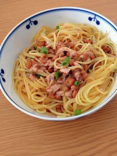 納豆梅ツナ入りパスタ-レシピのメイン写真