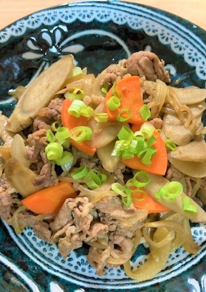 ごぼうと牛肉の甘辛炒め-レシピのメイン写真