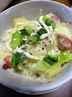ジャガイモ、チンゲンのチーズマヨ焼き-レシピのメイン写真