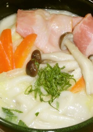 お餅deポタージュうどん-レシピのメイン写真