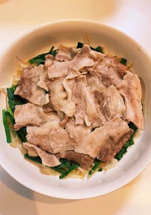 レンジで簡単ニラ豚もやし蒸し-レシピのメイン写真