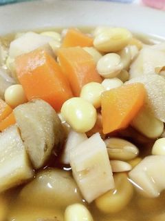 大豆と根菜煮♪優しい味をお手軽に-レシピのメイン写真