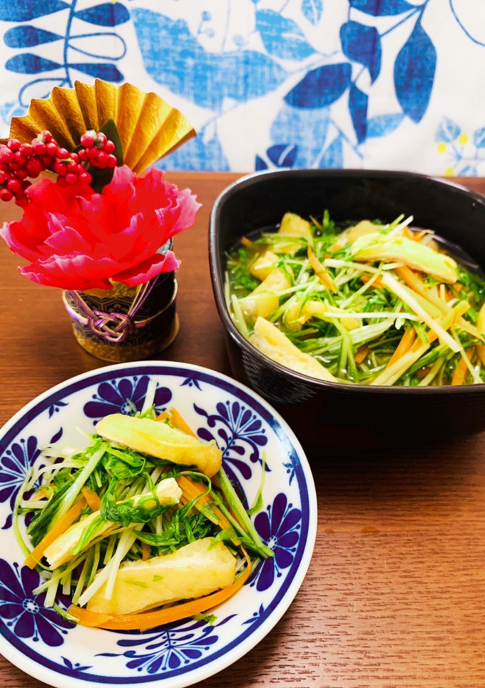 白だしで水菜と薄揚げの炊いたん-レシピのメイン写真