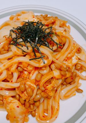 納豆キムチ焼きうどん-レシピのメイン写真
