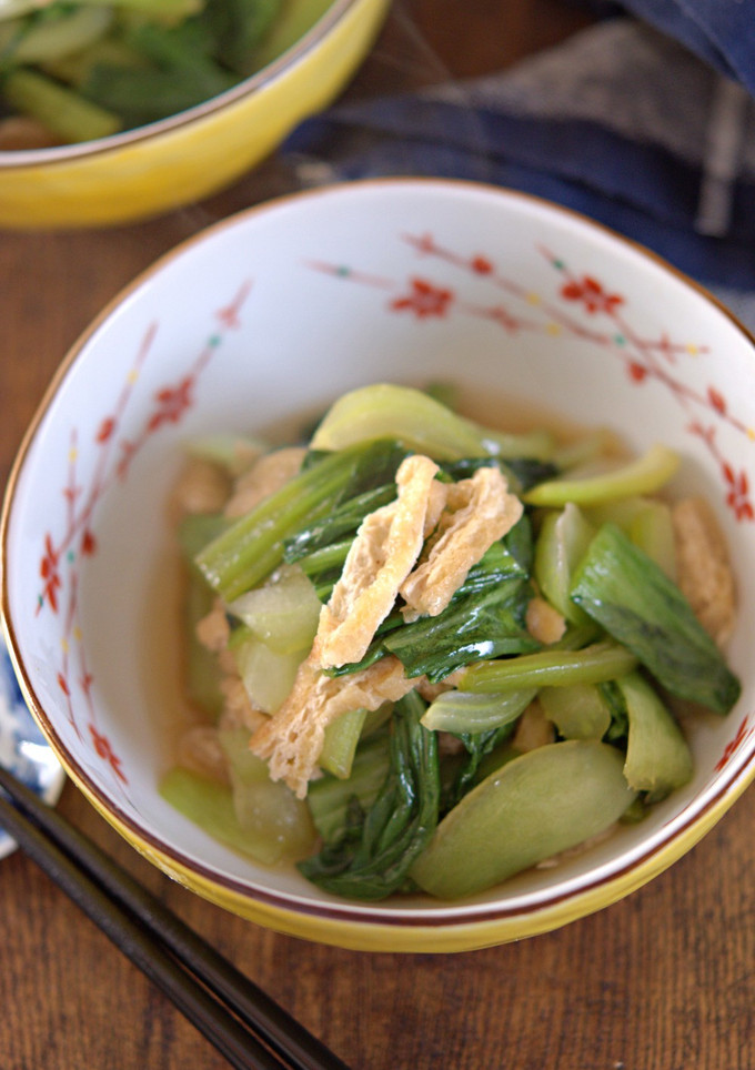 チンゲン菜と油揚げの煮浸し【作り置き】-レシピのメイン写真