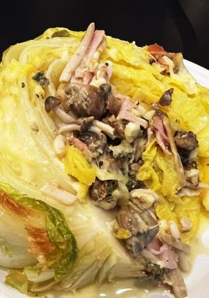白菜のステーキ　牡蠣のオイル漬けソース-レシピのメイン写真