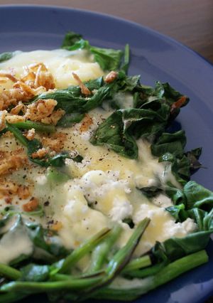 ほうれん草のピザ（油・小麦粉いりません）-レシピのメイン写真