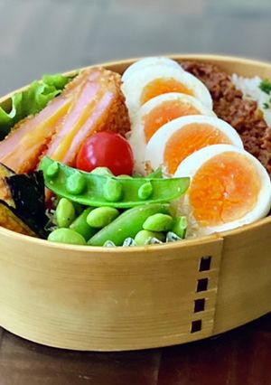 わっぱ弁当＊キーマカレーとチーズハムカツ-レシピのメイン写真