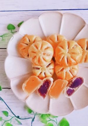 簡単おやつ、カボチャ餡と紫芋餡のパイ包み-レシピのメイン写真