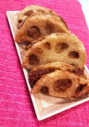 子供も喜ぶ！れんこんのはさみ揚げ★-レシピのメイン写真