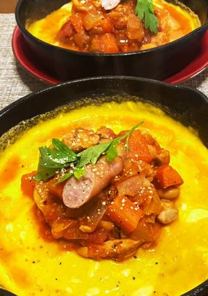 ミネストローネをリメイク　スキレット活用-レシピのメイン写真