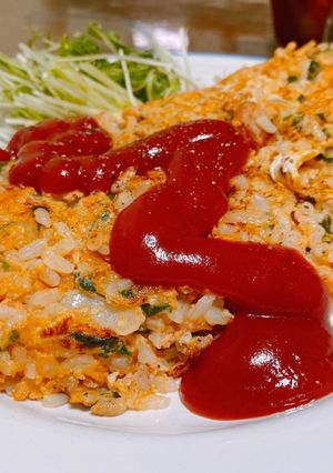 新食感！オムレツ風オムライス-レシピのメイン写真