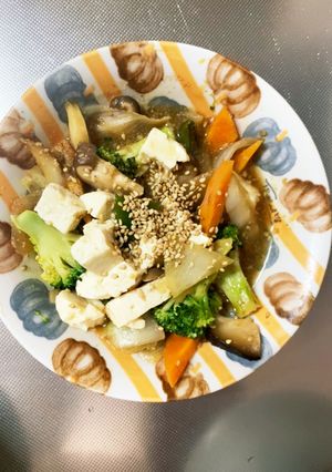 レンジ肉なし豆腐さっぱり中華風野菜炒め-レシピのメイン写真
