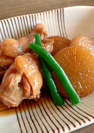 圧力鍋で作る手羽元と大根の煮物-レシピのメイン写真