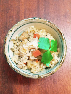 筑前煮 型抜き 切れ端 炊き込みご飯-レシピのメイン写真