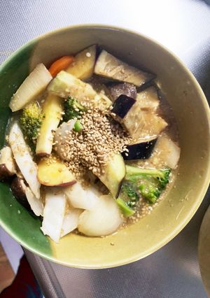 根菜茄子生姜ドレッシング炒味温野菜サラダ-レシピのメイン写真