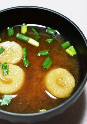 麩とらっきょうの味噌汁-レシピのメイン写真