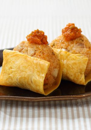 チキンケチャップオムすび-レシピのメイン写真