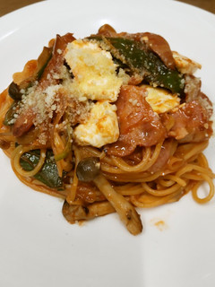 クリームチーズナポリタン生パスタ太麺-レシピのメイン写真