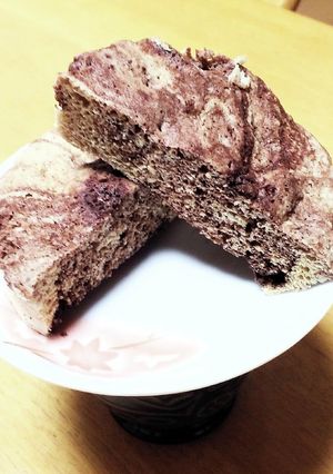 プロテインマーブル蒸しパン-レシピのメイン写真