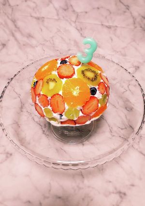 豆乳クリームフルーツドームケーキ-レシピのメイン写真