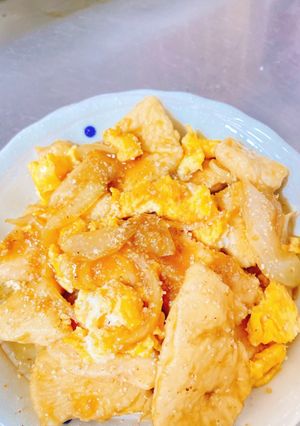 鶏胸肉と卵のごま甘酢あん炒め-レシピのメイン写真