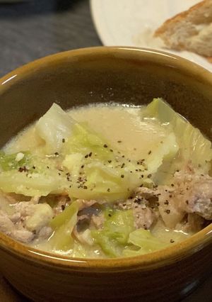 【ヘルシー】豚コマとキャベツのクリーム煮-レシピのメイン写真