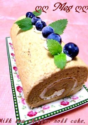 ❤♡ミルクティーシフォンロールケーキ♡❤-レシピのメイン写真