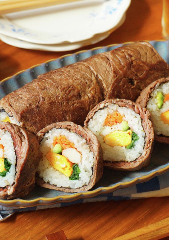 おうち節分に！甘辛牛肉の恵方巻き風-レシピのメイン写真