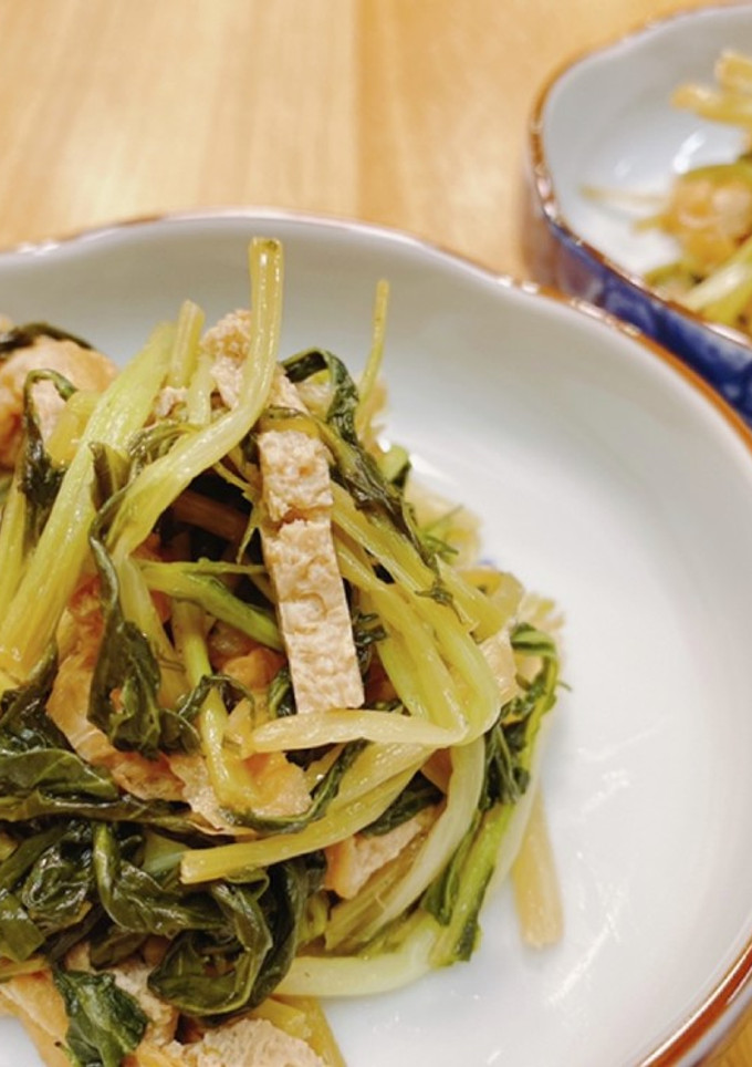水菜とお揚げの宗田だし炒め煮-レシピのメイン写真
